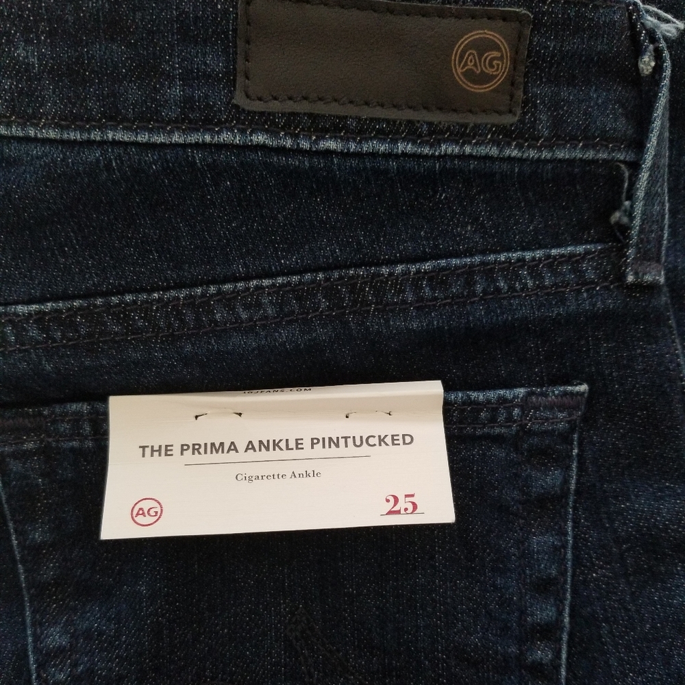 AG Prima Ankle Pintuck Jeans Blue Size 25 - Picture 7 of 10